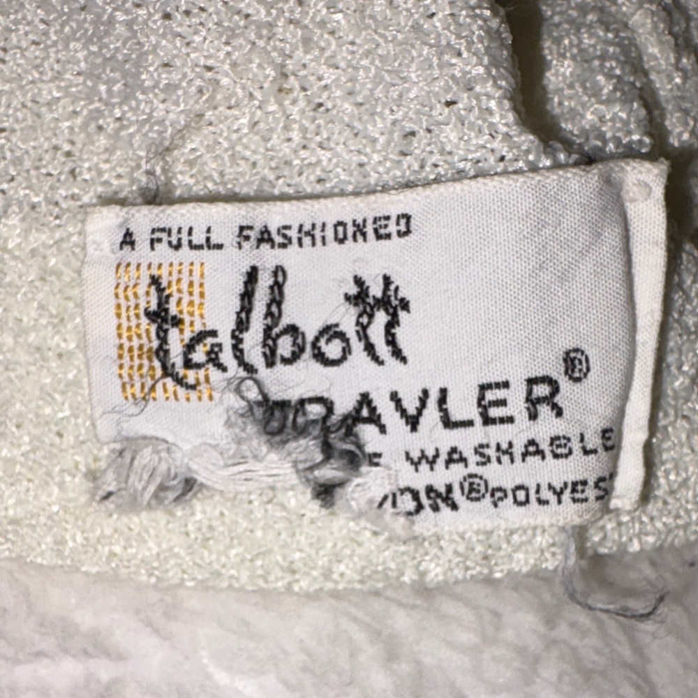 Robert Talbott Cream Button-Down Top With Navy & … - image 5